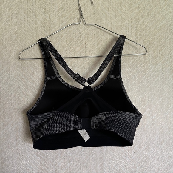 Athleta Black and Gray Print Medium Support Bra 34C - Picture 2 of 6